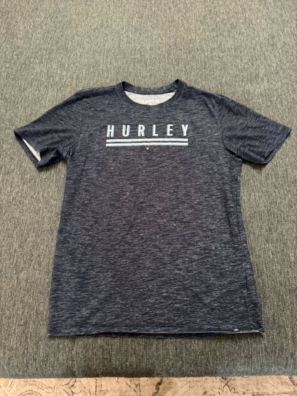 Hurley Nike collab  Men’s Navy Heather Logo T-Shirt dri-fit Medium
